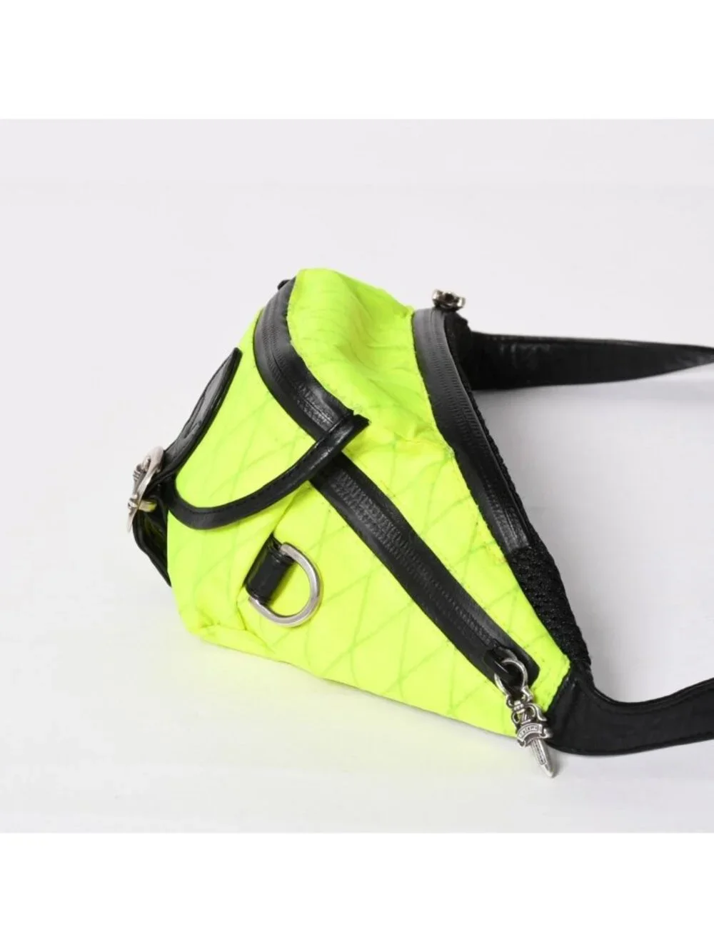 Chrome Hearts 1 Snat Pack Nylon Shoulder Bag Dagger Gunslinger Lime Green